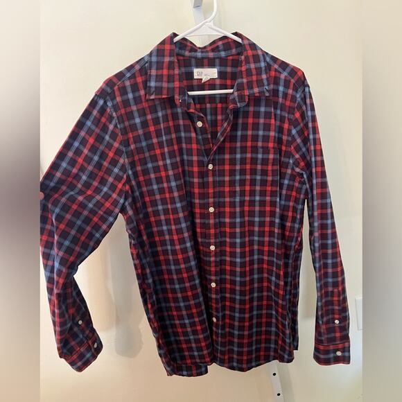 GAP Button Down Slim Fit Plaid- Men’s L - Picture 2 of 6